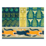 Art Nouveau Cats and Flowers Custom Invites