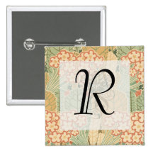 art nouveau celebration of harvest button