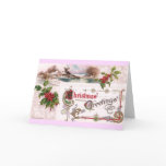 Art Nouveau Christmas Greetings with Holly Cards