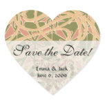 art nouveau crazy swirls heart sticker