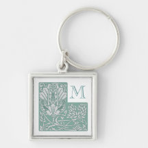 Art Nouveau Custom Monogram Keychain