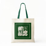 Art Nouveau Daffodil Monogram Tote Bag