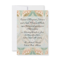 art nouveau decorative bliss pattern custom announcement