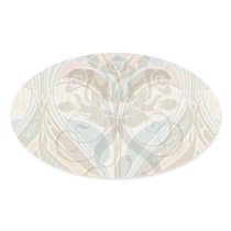 art nouveau decorative bliss pattern oval stickers