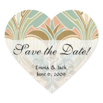 art nouveau decorative bliss pattern heart stickers