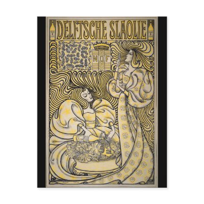 Art Nouveau Delftsche Slaolie Delft Post Cards by MyOtherPlanet