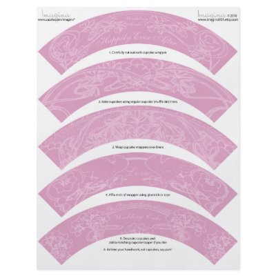Art Nouveau DIY Wedding Cupcake Wrappers Wraps by imagina