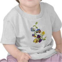 Art Nouveau Embroidered Pansies Shirt