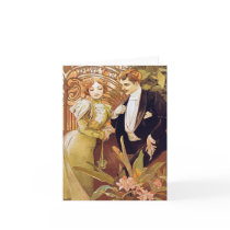 Art Nouveau Flirt Greeting Cards