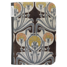 art nouveau floral marigold geometry kindle keyboard case