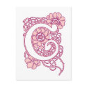 Art Nouveau Floral Monogram C postcards