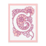 Art Nouveau Floral Monogram C Postcard