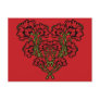 Art Nouveau Flower Heart Red Postcard