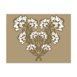 Art Nouveau Flower Heart Tan postcards