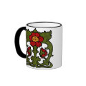 Art Nouveau Flower Motif mugs