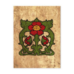 Art Nouveau Flower Motif Postcard