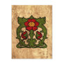 Art Nouveau Flower Motif Postcard