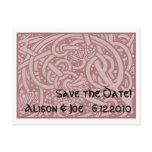 Art Nouveau Frame save the date postcard in pink