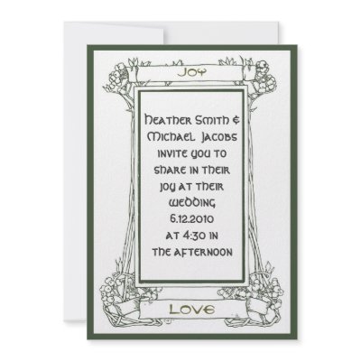 Art Nouveau Frame with vines and berries in green by Nouveau_Wedding