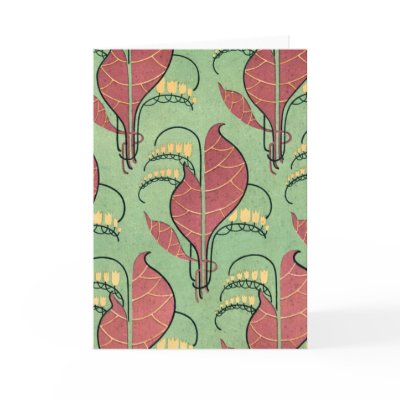 Art Nouveau in Green and Red Card by tnmpastperfect