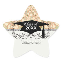 art nouveau intricate floral brown pattern grad sticker