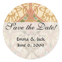 art nouveau intricate love hearts pattern round stickers
