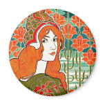 Art Nouveau ~ Jane by Louis John Rhead Fridge Magnet