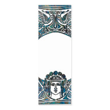 Art Nouveau Lady and Birds Bookmark Business Card Templates