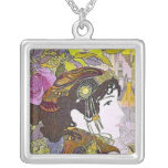 Art nouveau lady necklace