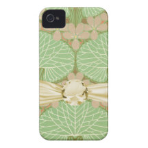 art nouveau leafy green floral pattern design art iPhone 4 Case-Mate case