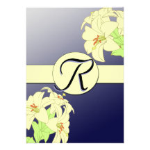 Art Nouveau Lillies Wedding Invitation