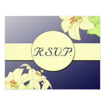 Art Nouveau Lillies Wedding R.S.V.P. Personalized Announcement