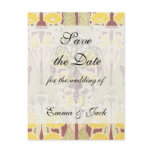 art nouveau marigold floral pattern art postcards
