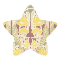 art nouveau marigold floral pattern art sticker