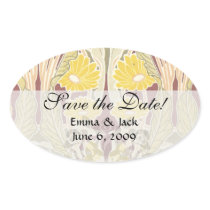 art nouveau marigold floral pattern art sticker