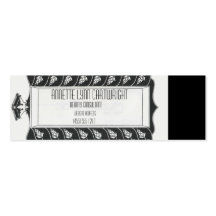Art Nouveau Mirror Black and White Business Card Templates