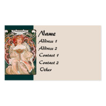 Art Nouveau Mucha Lady Business Card