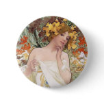 Art Nouveau - Mucha - Perfume Ad Pinback Button