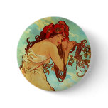 Art Nouveau - Mucha - Summer Pinback Buttons