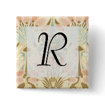 art nouveau nature floral pattern art pins