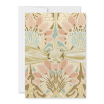 art nouveau nature floral pattern art custom announcement