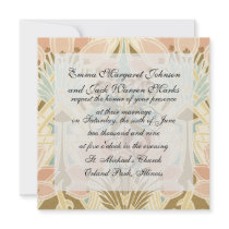 art nouveau nature floral pattern art personalised announcement
