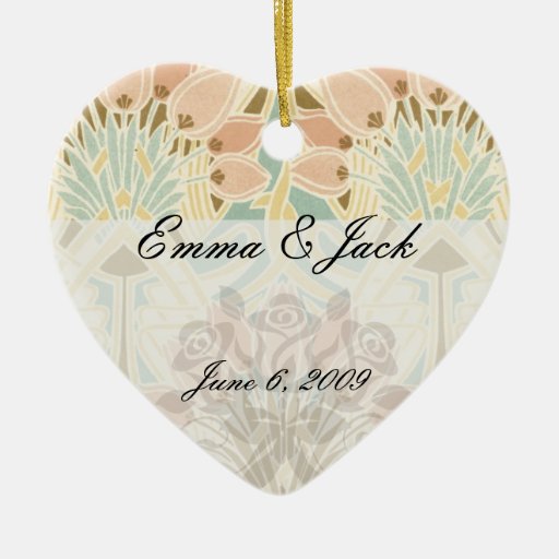 art nouveau nature floral pattern art christmas tree ornaments