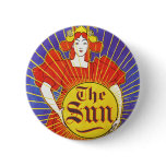 Art Nouveau:  New York Sun by Rhead Pinback Button