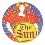 Art Nouveau:  New York Sun by Rhead stickers