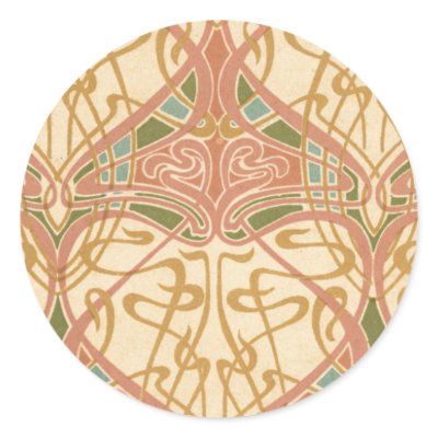 Art Nouveau Pale Design Stickers by tnmpastperfect