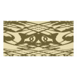 Art Nouveau Pattern in Beige and Brown. Personalised Photo Card