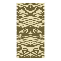 Art Nouveau Pattern in Beige and Brown. Personalized Photo Card