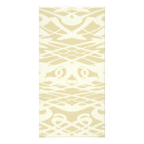 Art Nouveau Pattern in Beige and Cream. Custom Photo Card