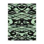 Art Nouveau Pattern in Green and Black. Post Cards
